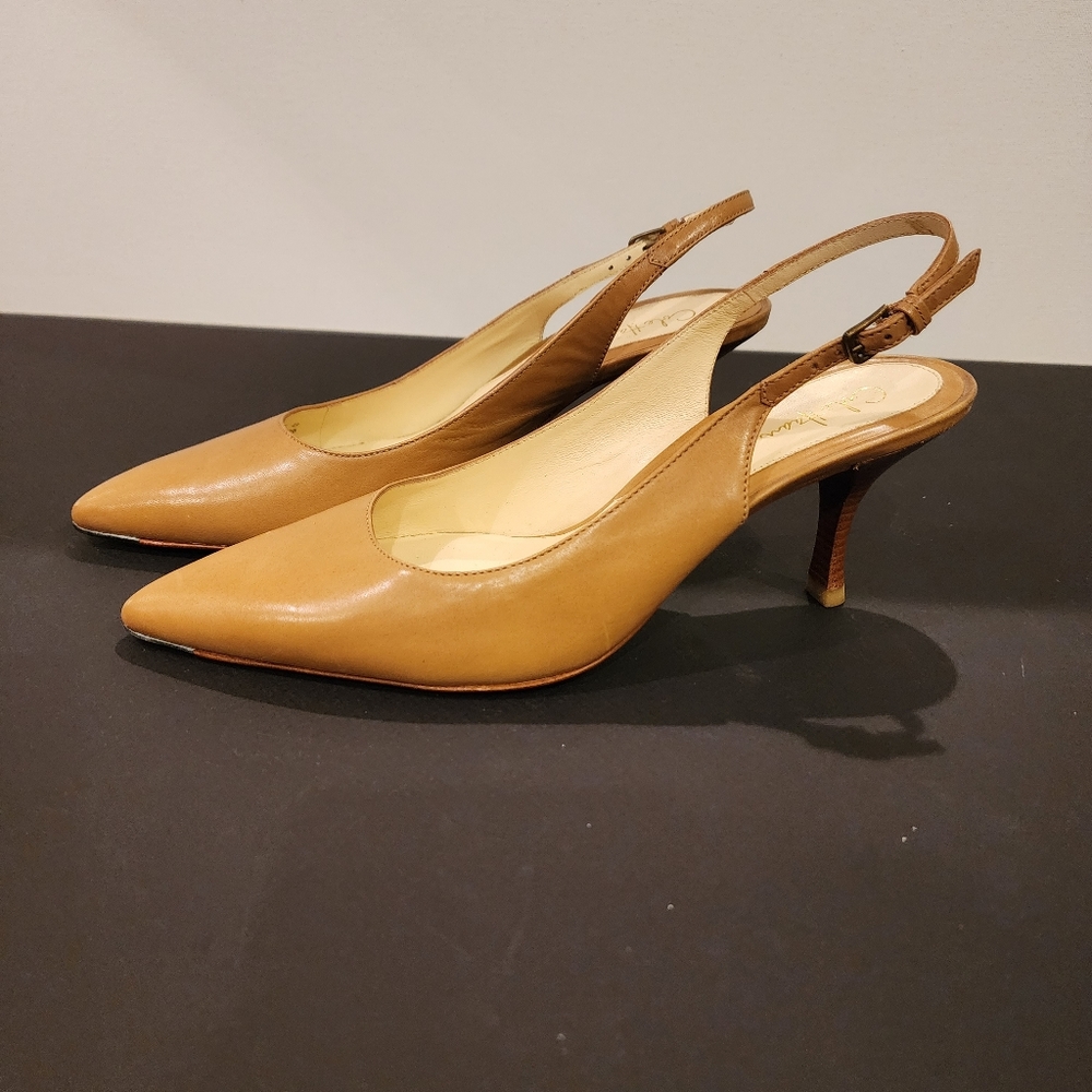 Cole Haan Tan Slingback Heels - Picture 5 of 10